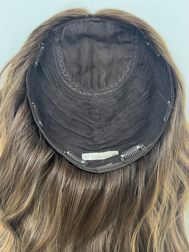 human hair toppers for women - highline toppers - silk or lace hair topper - gently used hair topper - silk top topper - madison wigs - hair topper hairstyles - used toppers for sale