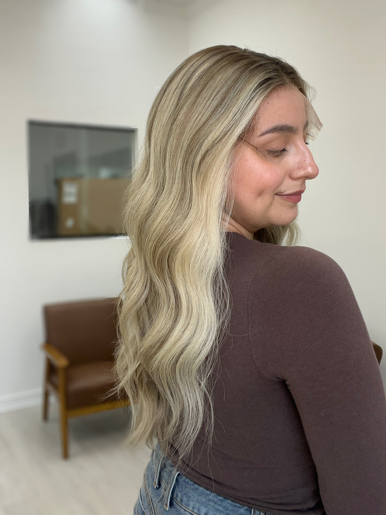  lace top human hair wig - blonde human hair wig - lace top wigs for women - breathable human hair wigs - affordable natural hair wigs - full coverage human hair wigs