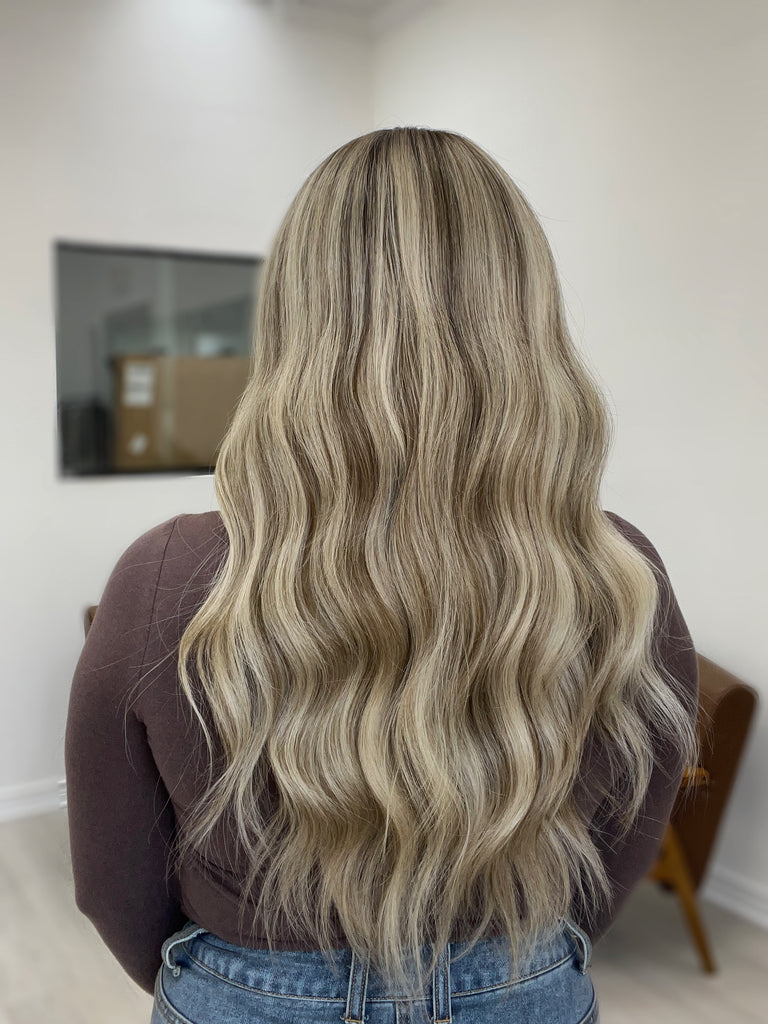  lace top human hair wig - blonde human hair wig - lace top wigs for women - breathable human hair wigs - affordable natural hair wigs - full coverage human hair wigs
