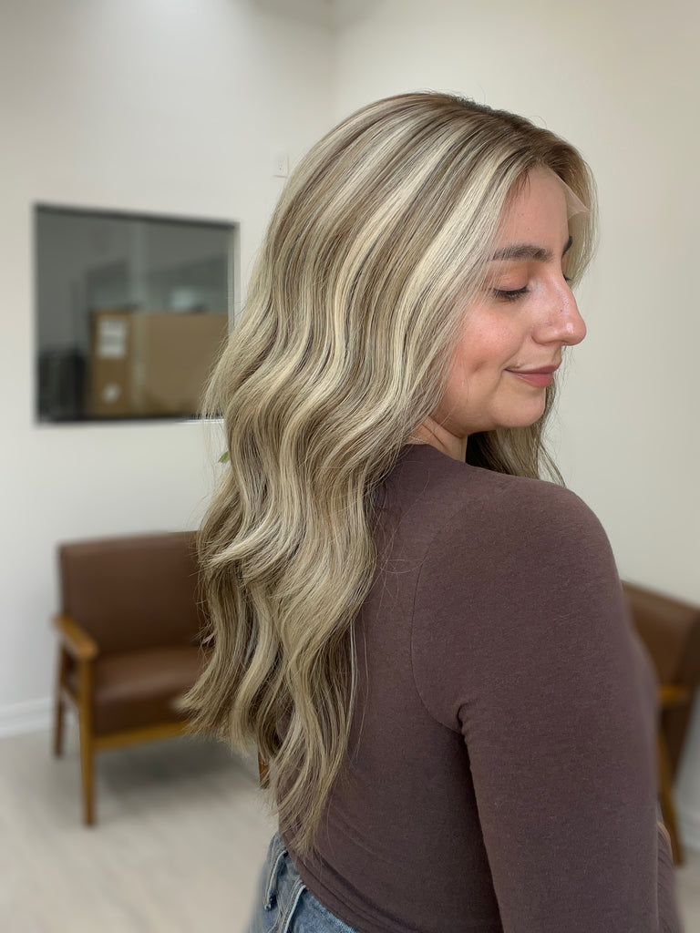  lace top human hair wig - blonde human hair wig - lace top wigs for women - breathable human hair wigs - affordable natural hair wigs - full coverage human hair wigs