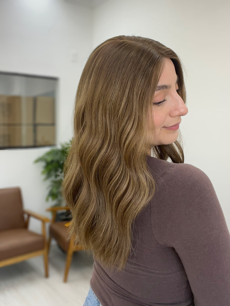 lace top human hair wig - brunette human hair wig - lace top wigs for women - breathable human hair wigs - affordable natural hair wigs - full coverage human hair wigs
