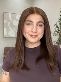 Silk or Lace 3.0 Cap Yaki Textured Medium Tint Lace Top Wig - Violet Chocolate Brown - R4082