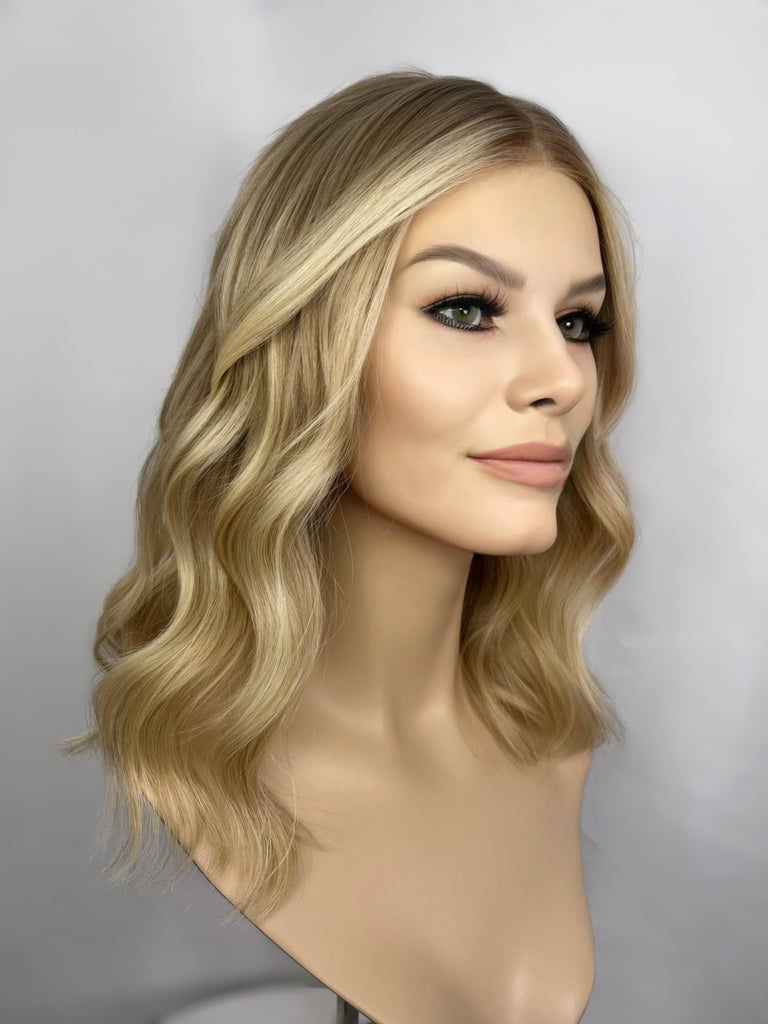 lace top human hair wig - hairalicious wigs - blonde human hair wig - lace top wigs for women - breathable human hair wigs - affordable natural hair wigs - full coverage human hair wigs