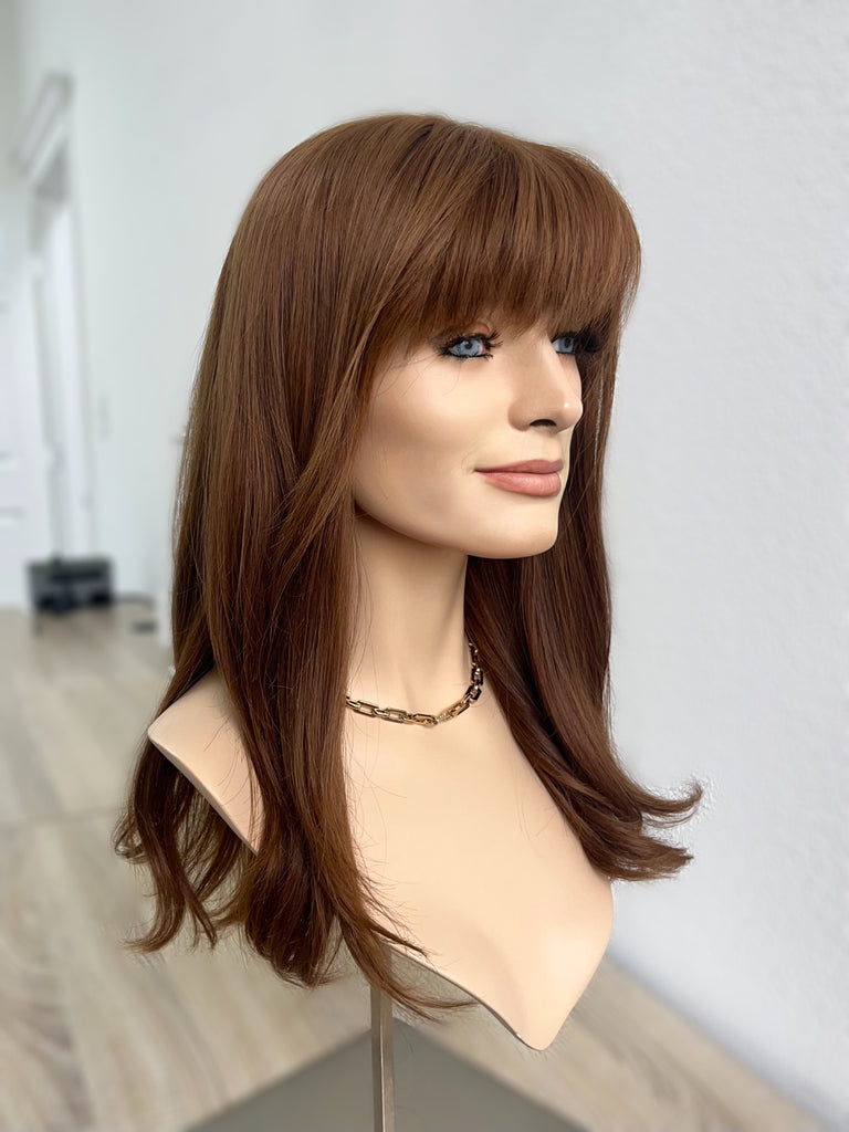 lace top human hair wig - blonde human hair wig - lace top wigs for women - breathable human hair wigs - affordable natural hair wigs - full coverage human hair wigs