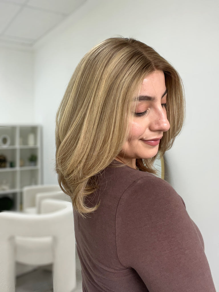  lace top human hair wig - blonde human hair wig - lace top wigs for women - breathable human hair wigs - affordable natural hair wigs - full coverage human hair wigs
