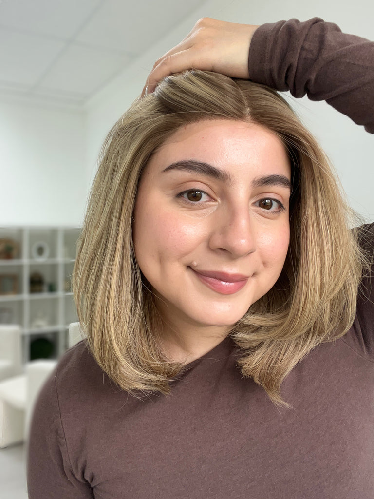 lace top human hair wig - blonde human hair wig - lace top wigs for women - breathable human hair wigs - affordable natural hair wigs - full coverage human hair wigs
