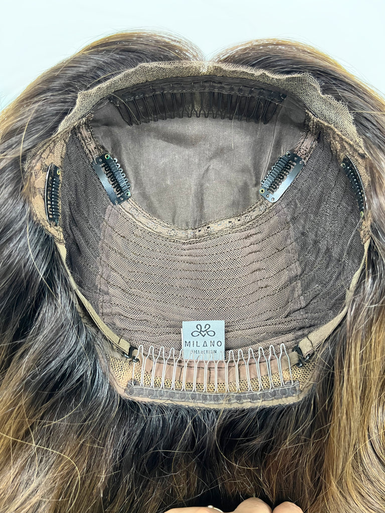 Milano Ponytail Wig, "Medium Brown Babylight" R1637 - Silk or Lace
