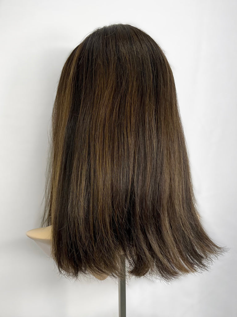 Highline Lace Top Wig, "Dimensional Browns with Dark Root" (R1768) - Silk or Lace