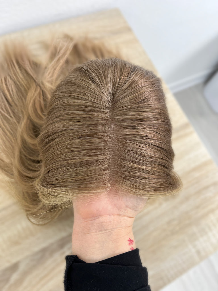 lace top human hair wig - blonde human hair wig - lace top wigs for women - breathable human hair wigs - affordable natural hair wigs - full coverage human hair wigs