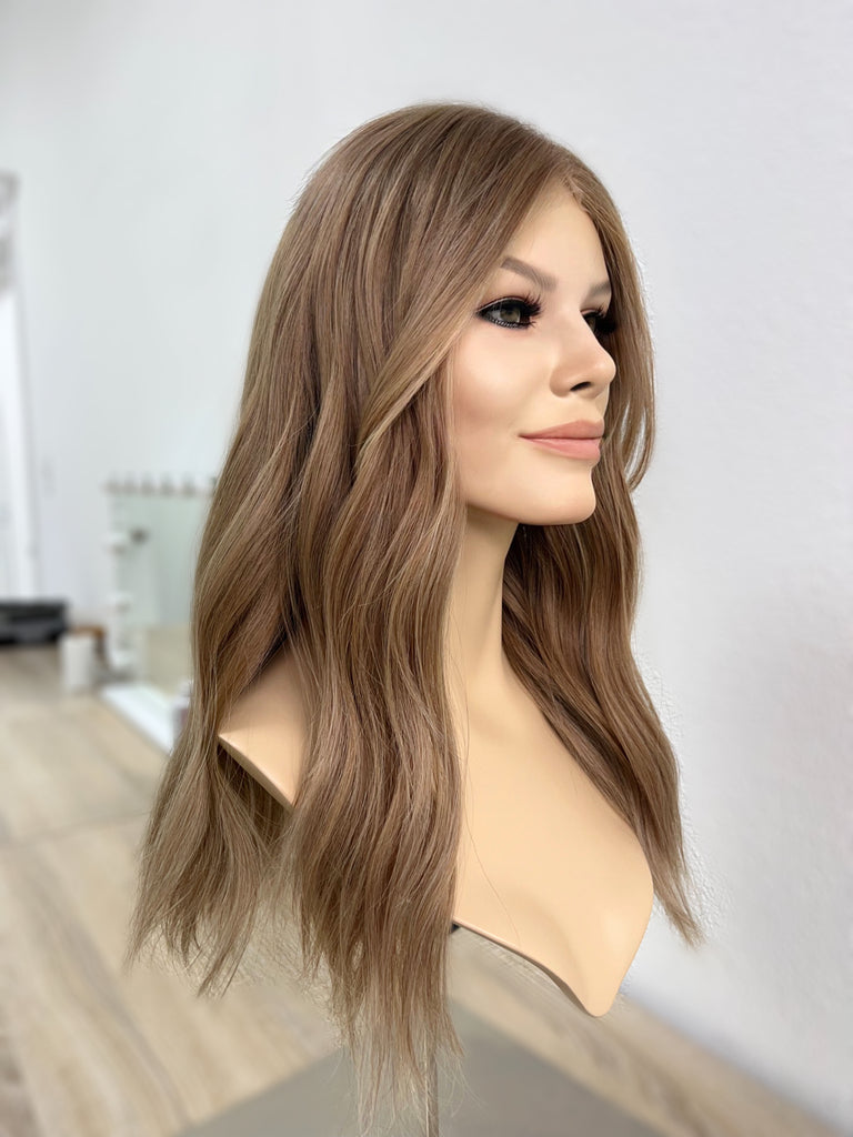 lace top human hair wig - blonde human hair wig - lace top wigs for women - breathable human hair wigs - affordable natural hair wigs - full coverage human hair wigs