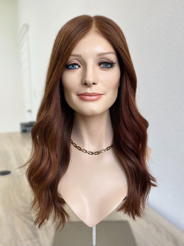 lace top human hair wig - brunette human hair wig - lace top wigs for women - breathable human hair wigs - affordable natural hair wigs - full coverage human hair wigs