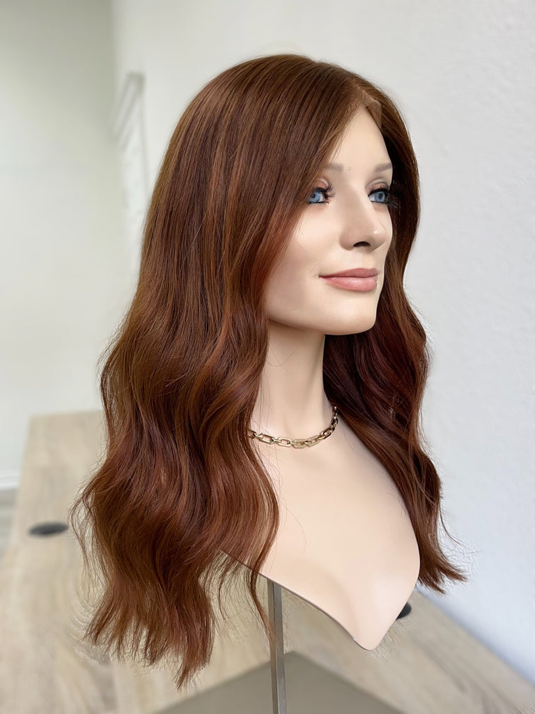 lace top human hair wig - brunette human hair wig - lace top wigs for women - breathable human hair wigs - affordable natural hair wigs - full coverage human hair wigs