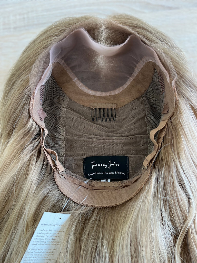  lace top human hair wig - blonde human hair wig - lace top wigs for women - breathable human hair wigs - affordable natural hair wigs - full coverage human hair wigs