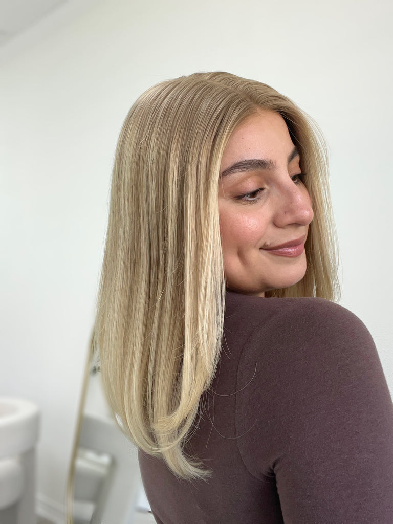  lace top human hair wig - blonde human hair wig - lace top wigs for women - breathable human hair wigs - affordable natural hair wigs - full coverage human hair wigs
