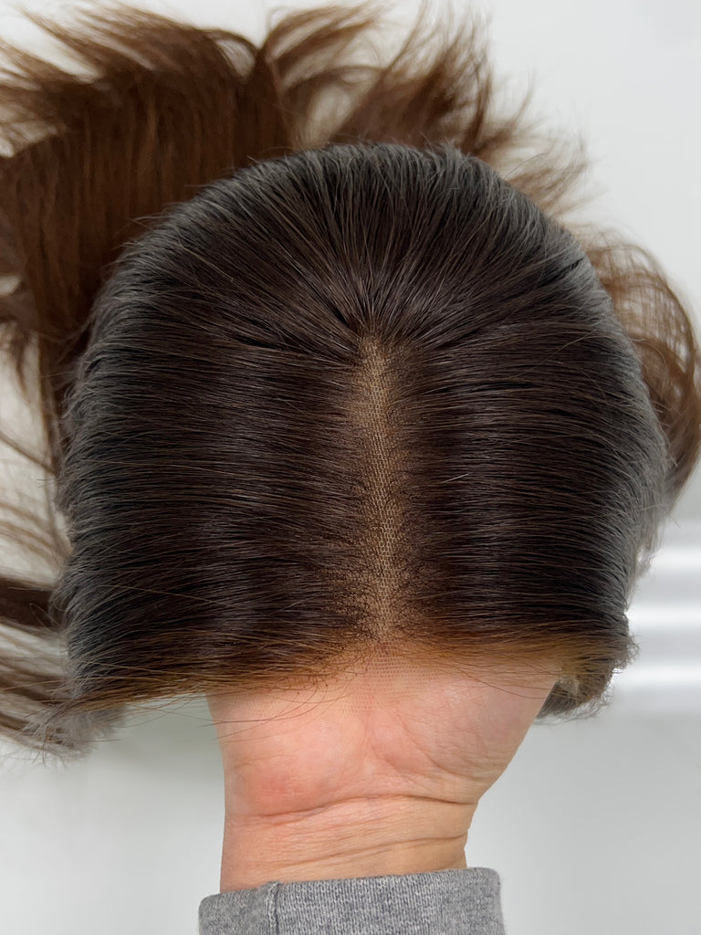 lace top human hair wig - brunette human hair wig - lace top wigs for women - breathable human hair wigs - affordable natural hair wigs - full coverage human hair wigs
