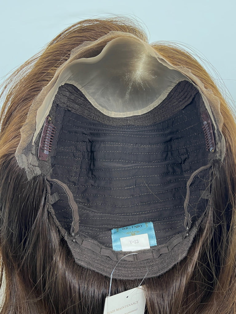lace top human hair wig - brunette human hair wig - lace top wigs for women - breathable human hair wigs - affordable natural hair wigs - full coverage human hair wigs
