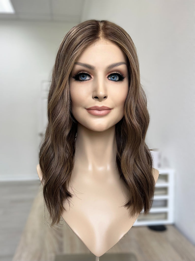 lace top human hair wig - brunette human hair wig - lace top wigs for women - breathable human hair wigs - affordable natural hair wigs - full coverage human hair wigs