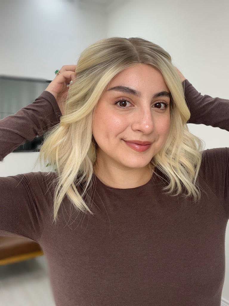 lace top human hair wig - blonde human hair wig - lace top wigs for women - breathable human hair wigs - affordable natural hair wigs - full coverage human hair wigs
