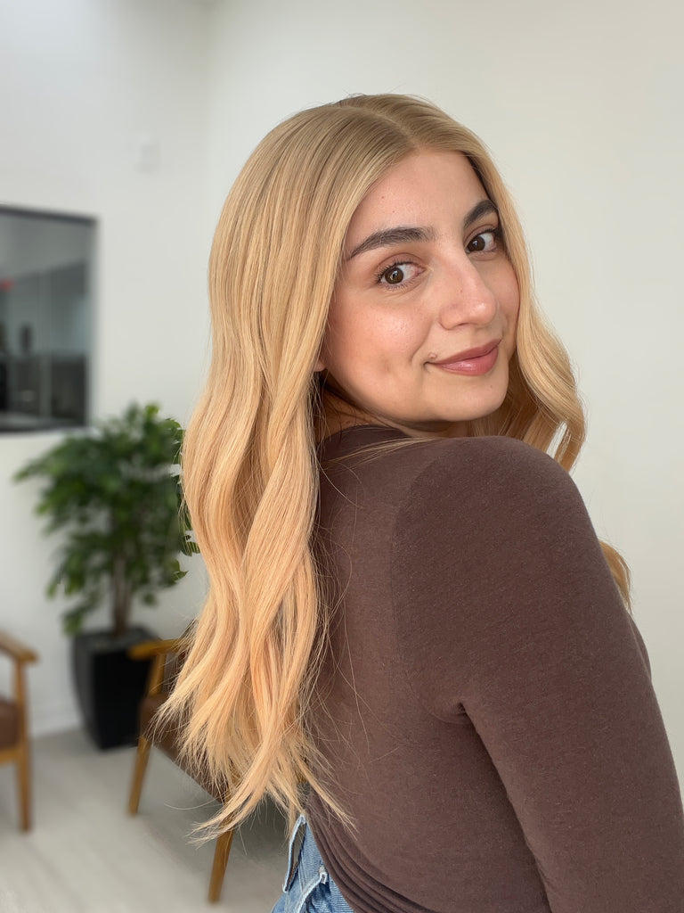  lace top human hair wig - blonde human hair wig - lace top wigs for women - breathable human hair wigs - affordable natural hair wigs - full coverage human hair wigs
