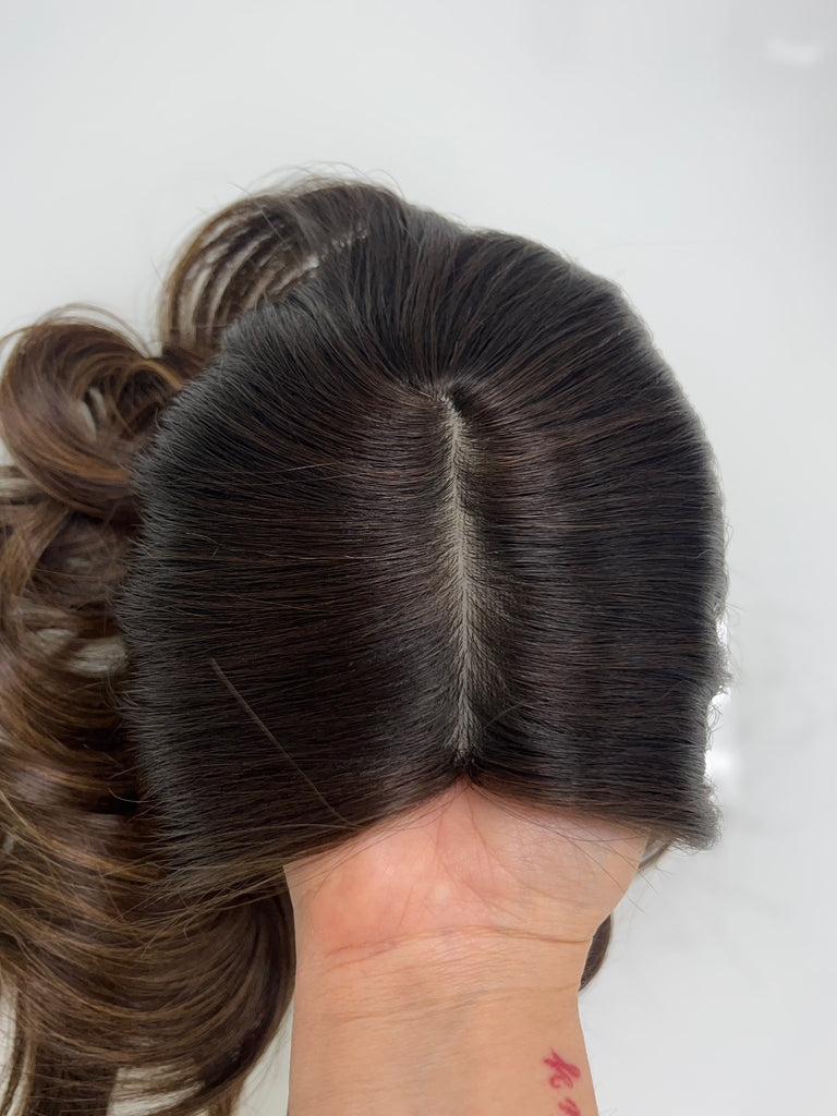 human hair toppers for women - silk or lace hair topper - gently used hair topper - silk top topper - hair topper hairstyles - used toppers for sale 
