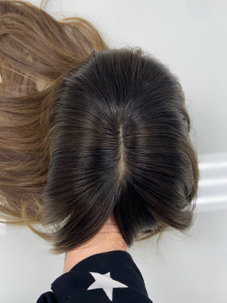 human hair toppers for women - silk or lace hair topper - gently used hair topper - silk top topper - hair topper hairstyles - used toppers for sale 
