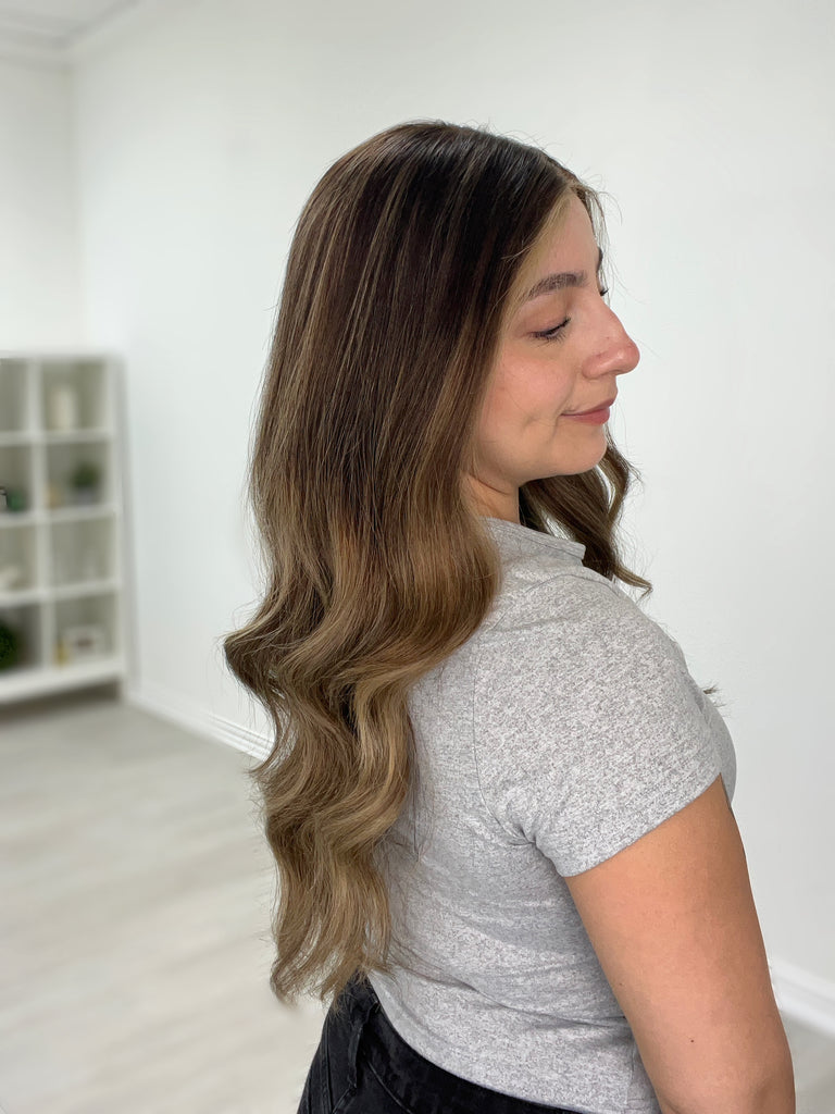 lace top human hair wig - brunette human hair wig - lace top wigs for women - breathable human hair wigs - affordable natural hair wigs - full coverage human hair wigs
