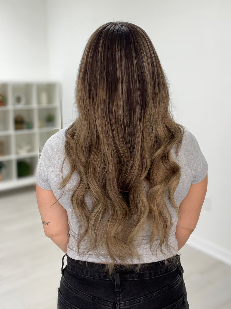 lace top human hair wig - brunette human hair wig - lace top wigs for women - breathable human hair wigs - affordable natural hair wigs - full coverage human hair wigs
