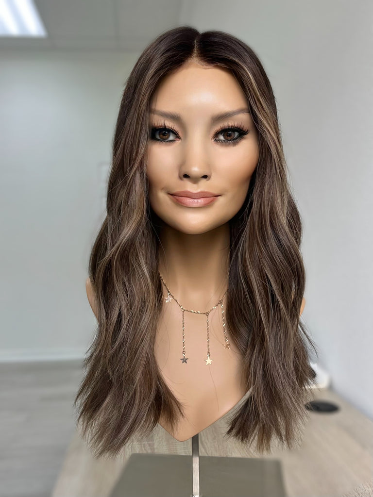  lace top human hair wig - brunette human hair wig - lace top wigs for women - breathable human hair wigs - affordable natural hair wigs - full coverage human hair wigs