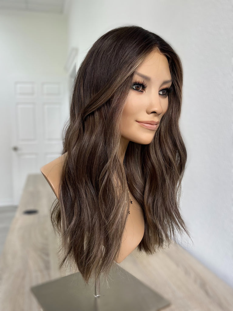  lace top human hair wig - brunette human hair wig - lace top wigs for women - breathable human hair wigs - affordable natural hair wigs - full coverage human hair wigs