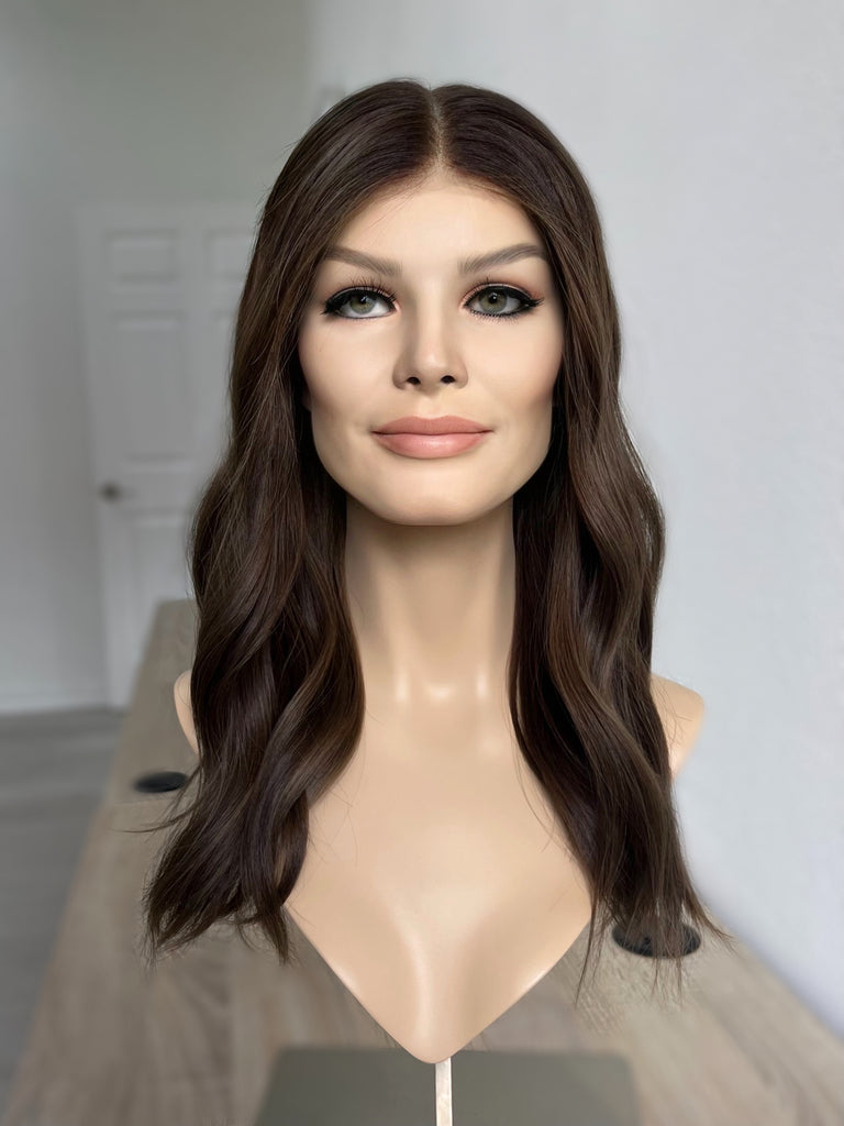  lace top human hair wig - brunette human hair wig - lace top wigs for women - breathable human hair wigs - affordable natural hair wigs - full coverage human hair wigs