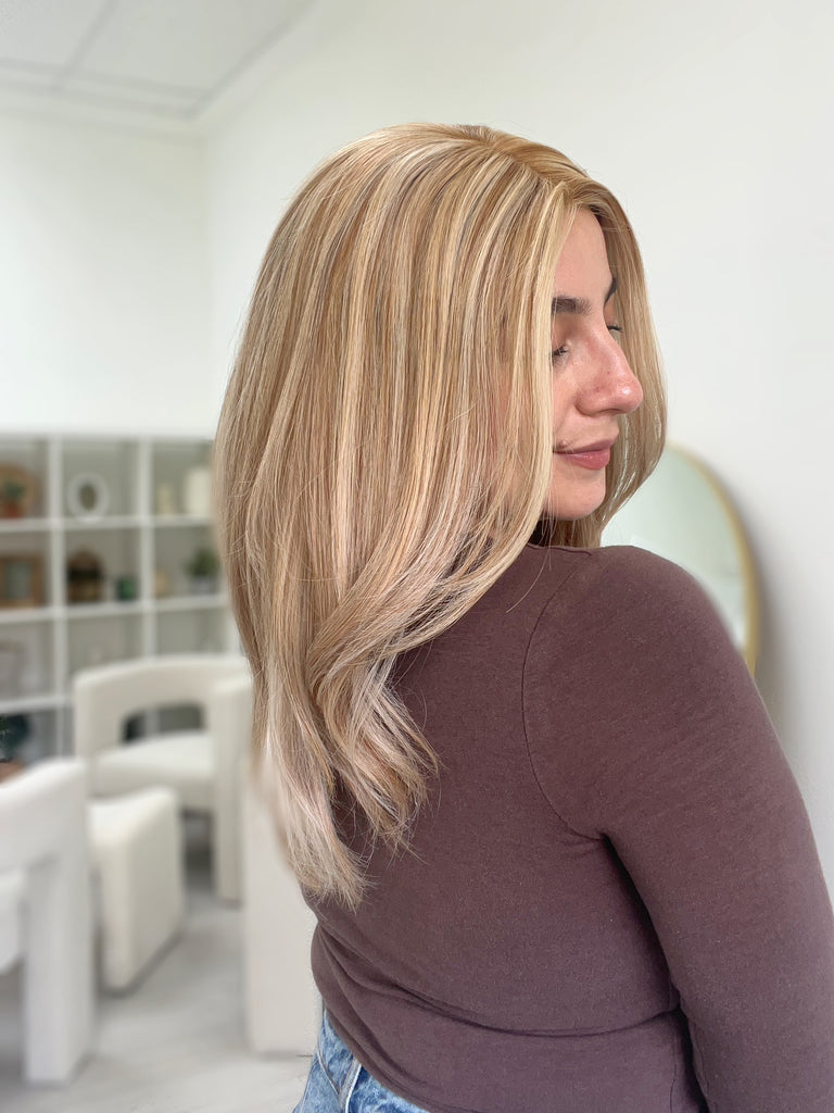  lace top human hair wig - blonde human hair wig - lace top wigs for women - breathable human hair wigs - affordable natural hair wigs - full coverage human hair wigs
