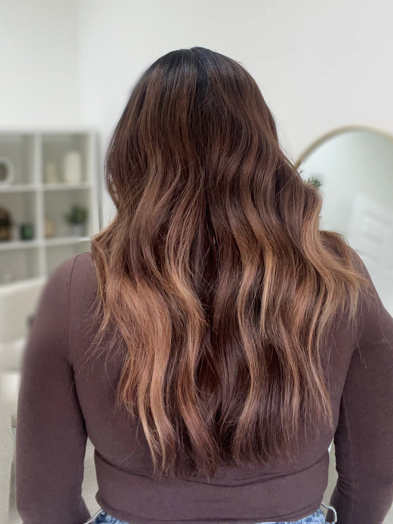 lace top human hair wig - brunette human hair wig - lace top wigs for women - breathable human hair wigs - affordable natural hair wigs - full coverage human hair wigs