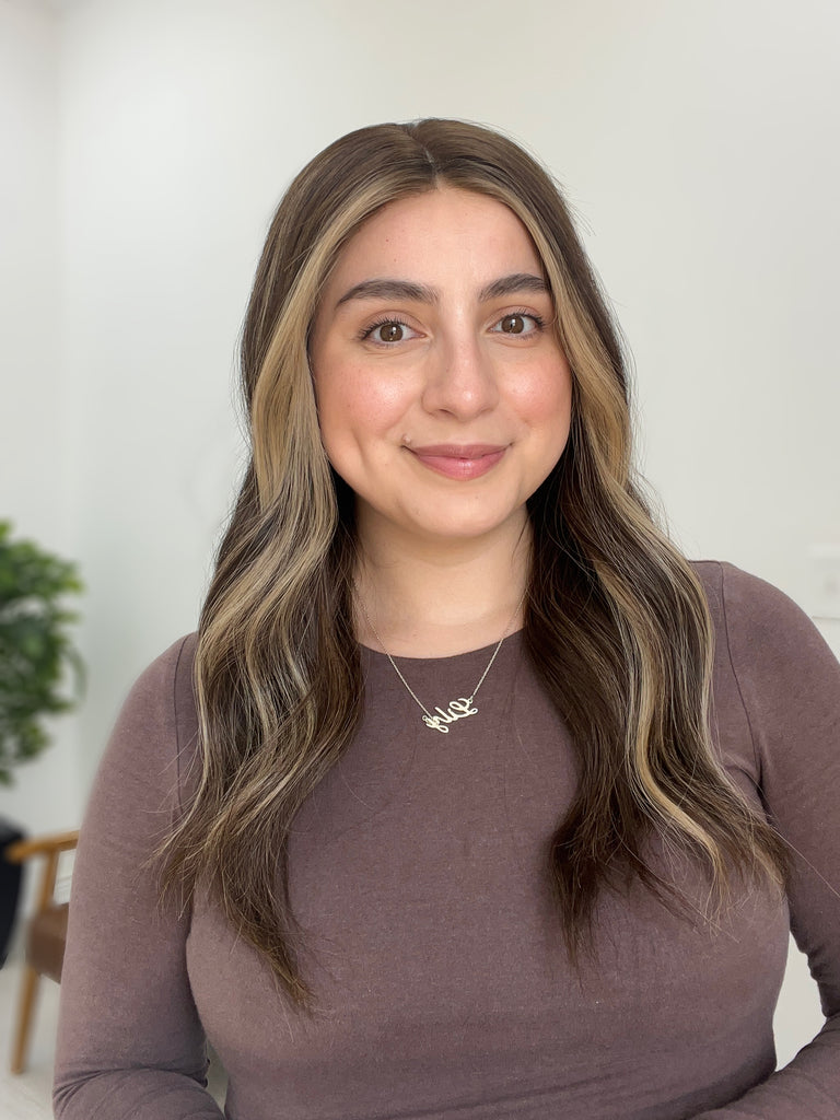 lace top human hair wig - brunette human hair wig - lace top wigs for women - breathable human hair wigs - affordable natural hair wigs - full coverage human hair wigs