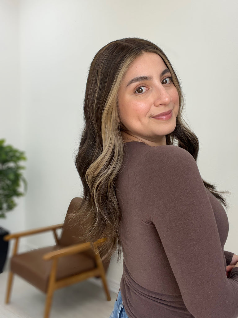 lace top human hair wig - brunette human hair wig - lace top wigs for women - breathable human hair wigs - affordable natural hair wigs - full coverage human hair wigs