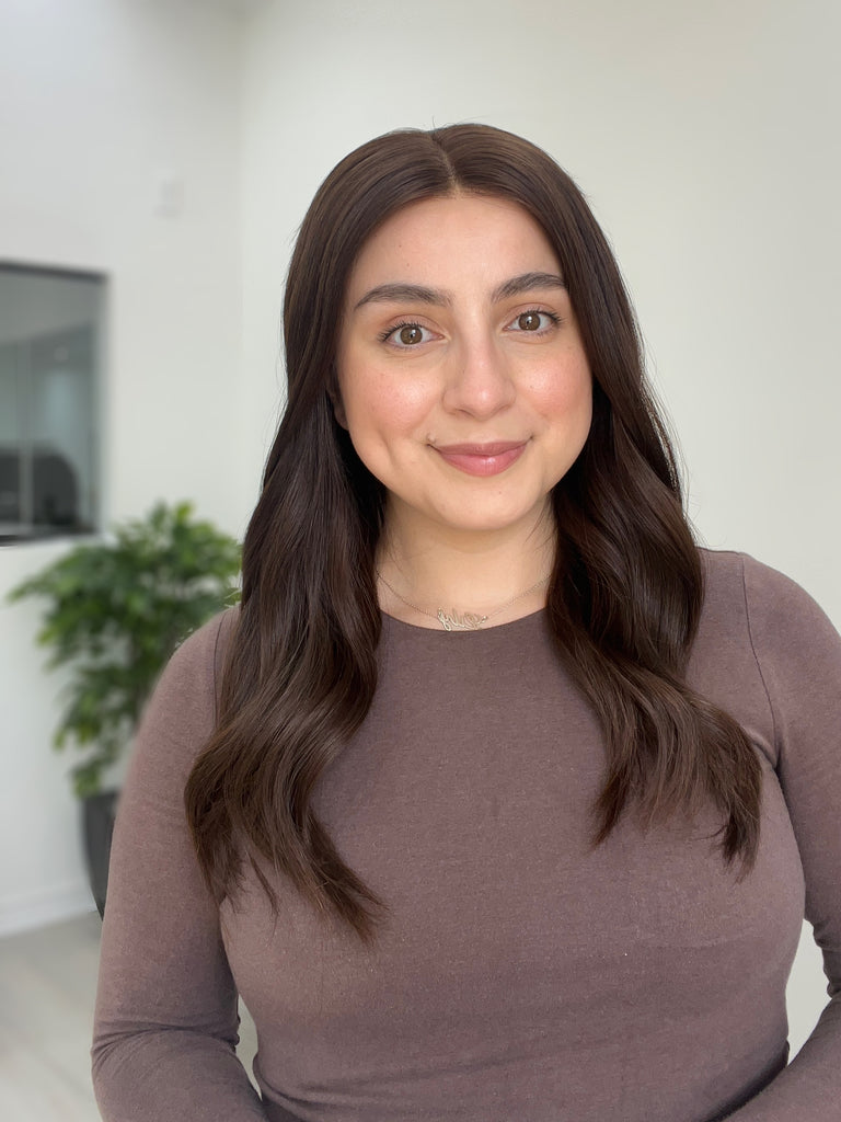 lace top human hair wig - brunette human hair wig - lace top wigs for women - breathable human hair wigs - affordable natural hair wigs - full coverage human hair wigs