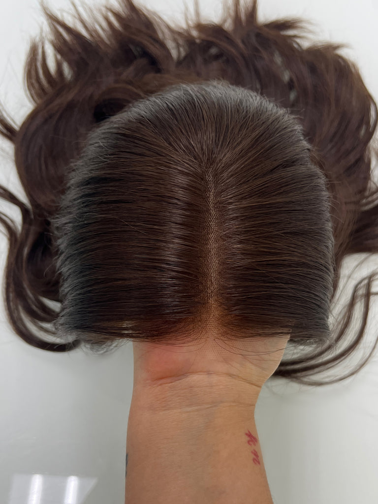 lace top human hair wig - brunette human hair wig - lace top wigs for women - breathable human hair wigs - affordable natural hair wigs - full coverage human hair wigs