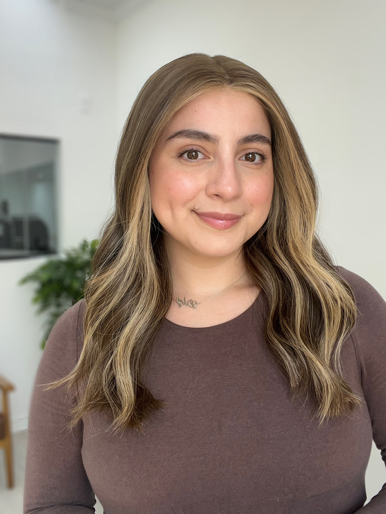 lace top human hair wig - brunette human hair wig - lace top wigs for women - breathable human hair wigs - affordable natural hair wigs - full coverage human hair wigs