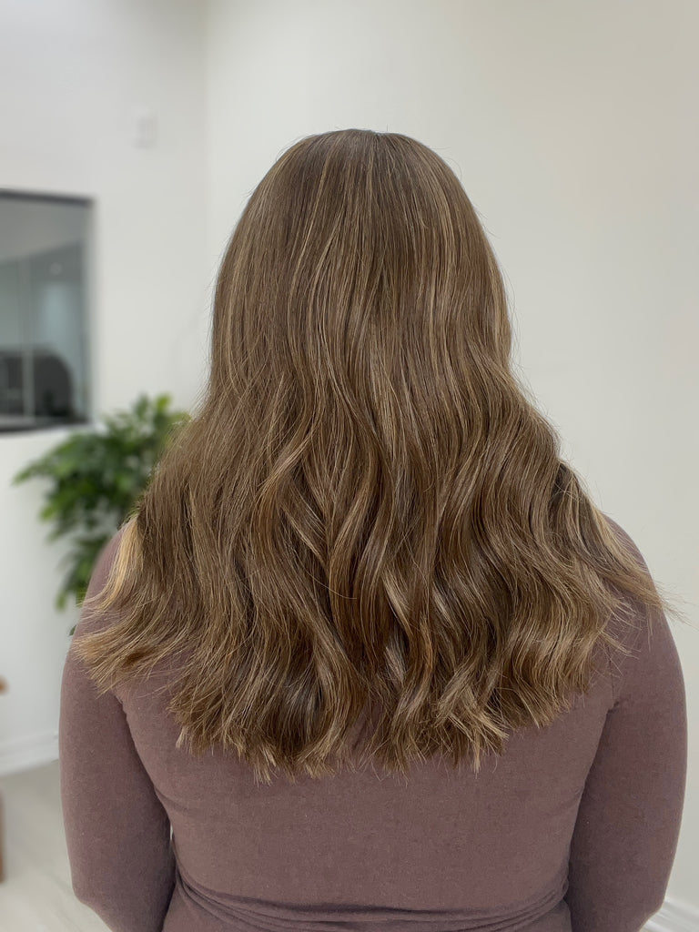 lace top human hair wig - brunette human hair wig - lace top wigs for women - breathable human hair wigs - affordable natural hair wigs - full coverage human hair wigs