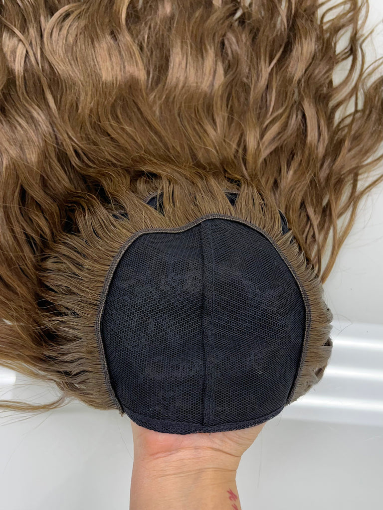 The Hustle Wig Wavy Hat Wig, "Medium Brown" (R1723) - Silk or Lace