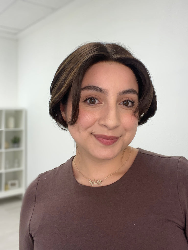 lace top human hair wig - brunette human hair wig - lace top wigs for women - breathable human hair wigs - affordable natural hair wigs - full coverage human hair wigs
