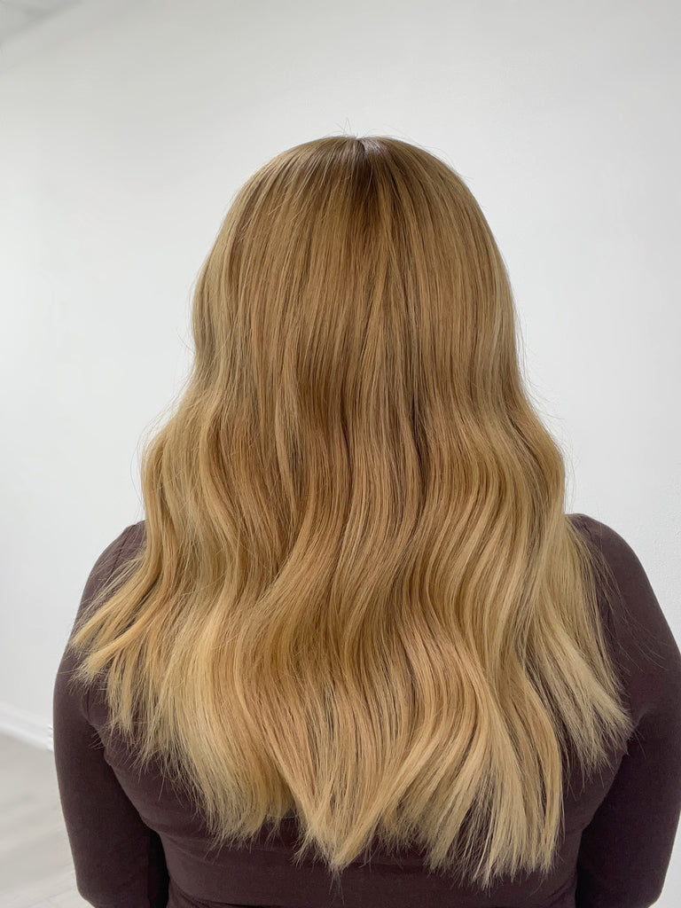  lace top human hair wig - blonde human hair wig - lace top wigs for women - breathable human hair wigs - affordable natural hair wigs - full coverage human hair wigs
