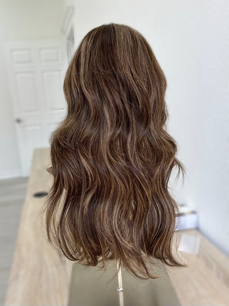  lace top human hair wig - brunette human hair wig - lace top wigs for women - breathable human hair wigs - affordable natural hair wigs - full coverage human hair wigs