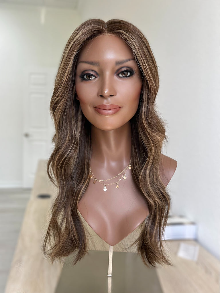  lace top human hair wig - brunette human hair wig - lace top wigs for women - breathable human hair wigs - affordable natural hair wigs - full coverage human hair wigs