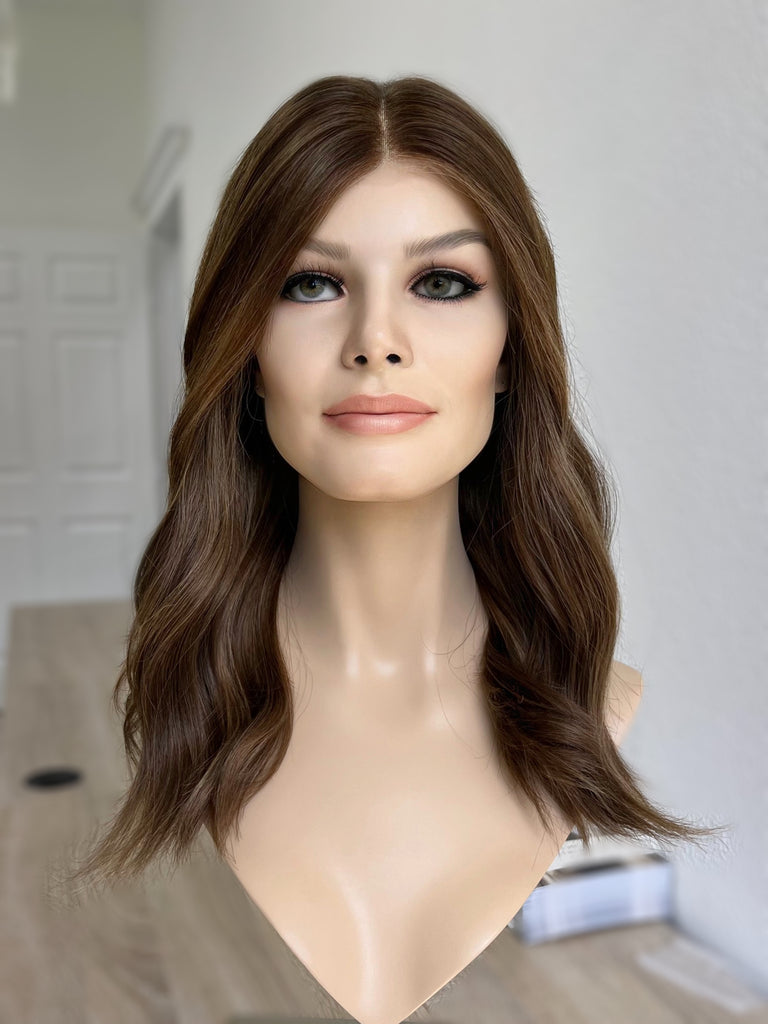  lace top human hair wig - brunette human hair wig - lace top wigs for women - breathable human hair wigs - affordable natural hair wigs - full coverage human hair wigs