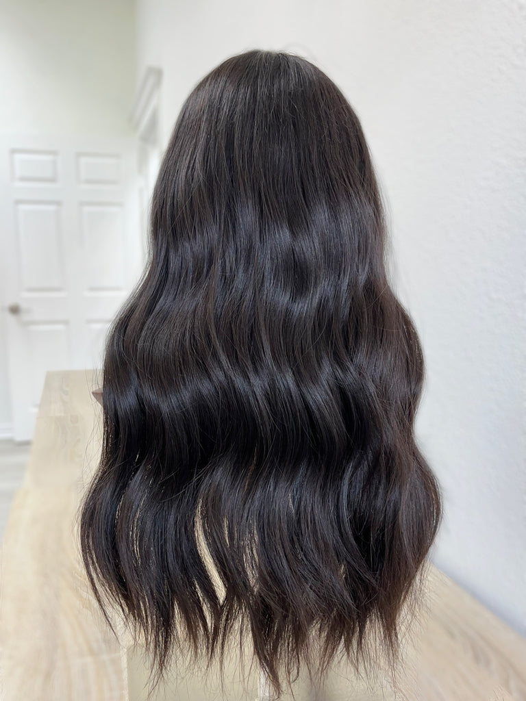 lace top human hair wig - brunette human hair wig - lace top wigs for women - breathable human hair wigs - affordable natural hair wigs - full coverage human hair wigs
