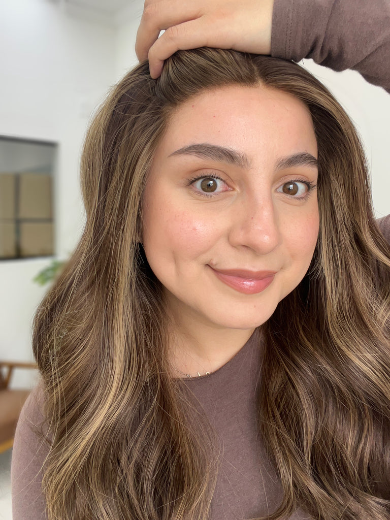lace top human hair wig - brunette human hair wig - lace top wigs for women - breathable human hair wigs - affordable natural hair wigs - full coverage human hair wigs
