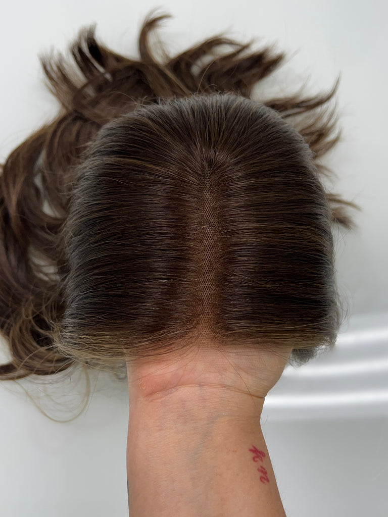 lace top human hair wig - brunette human hair wig - lace top wigs for women - breathable human hair wigs - affordable natural hair wigs - full coverage human hair wigs
