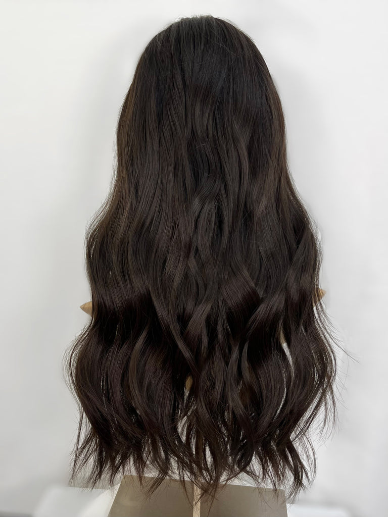 Highline Lace Top Wig, "Natural Dark Brown" (R1686) - Silk or Lace