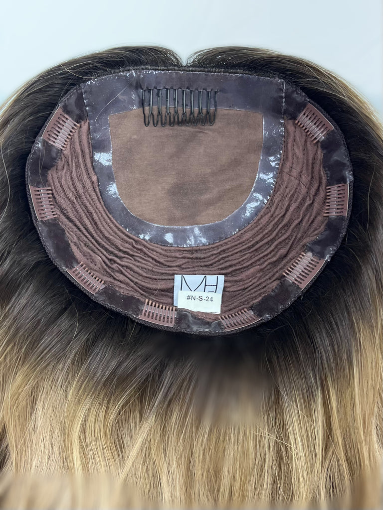 human hair toppers for women - madison wigs - silk or lace hair topper - gently used hair topper - silk top topper - madison wigs - hair topper hairstyles - used toppers for sale