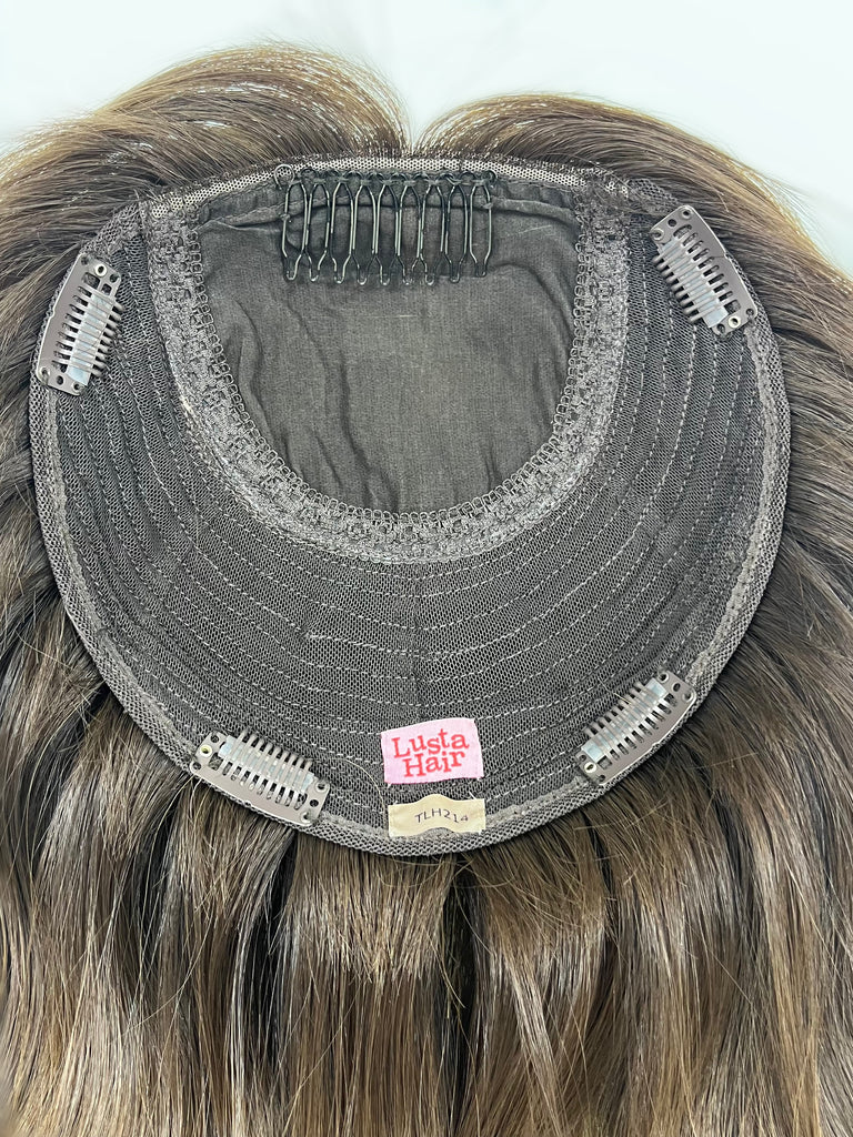 human hair toppers for women - lusta hair - lusta hair toppers - silk or lace hair topper - gently used hair topper - silk top topper - madison wigs - hair topper hairstyles - used toppers for sale